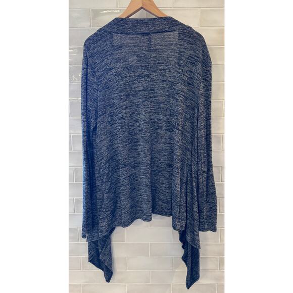 Banana Republic Sweater Black/White Open Front Tiered Long Sleeve Wrap Size M - Picture 2 of 6